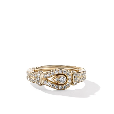 Thoroughbred Loop Ring in 18K Yellow Gold with Diamonds, 4mm