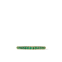 Cable Collectibles Stack Ring in 18K Yellow Gold with Pavé Emeralds, 2mm