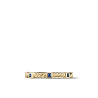 Cable Collectibles Stack Ring in 18K Yellow Gold with Blue Sapphires, 2mm