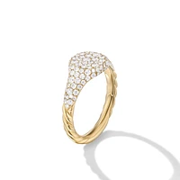Petite Pavé Pinky Ring in 18K Yellow Gold with Diamonds, 7mm