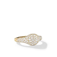 Petite Pavé Pinky Ring in 18K Yellow Gold with Diamonds, 7mm