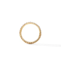 Albion Oval Ring in 18K Yellow Gold with Malachite and Diamonds, 21mm