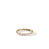 DY Crossover Band Ring in 18K Yellow Gold with Diamonds, 5.2mm