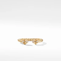 Crossover Two Row Ring in 18K Yellow Gold with Diamonds