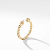 Crossover Two Row Ring in 18K Yellow Gold with Diamonds
