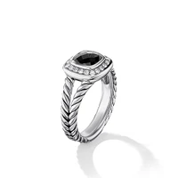 Petite Albion Ring in Sterling Silver with Black Onyx and Diamonds