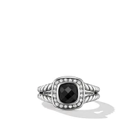 Petite Albion Ring in Sterling Silver with Black Onyx and Diamonds