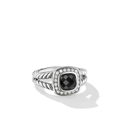 Petite Albion Ring in Sterling Silver with Black Onyx and Diamonds