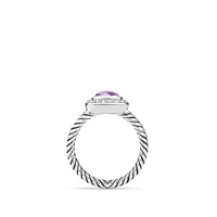 Petite Albion Ring in Sterling Silver with Amethyst and Diamonds, 7mm