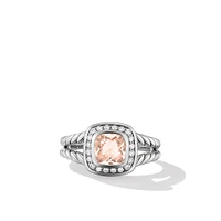 Crossover Ring in Sterling Silver with Diamonds, 12mm
