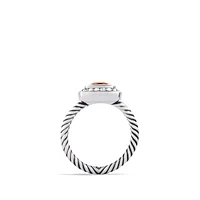Crossover Ring in Sterling Silver with Diamonds, 12mm