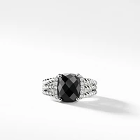 Petite Wheaton in Sterling Silver with Black Onyx and Diamonds, 10mm