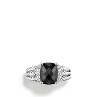 Petite Wheaton in Sterling Silver with Black Onyx and Diamonds, 10mm