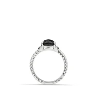 Petite Wheaton in Sterling Silver with Black Onyx and Diamonds, 10mm