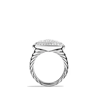 Albion Ring in Sterling Silver with Pavé Diamonds, 14mm
