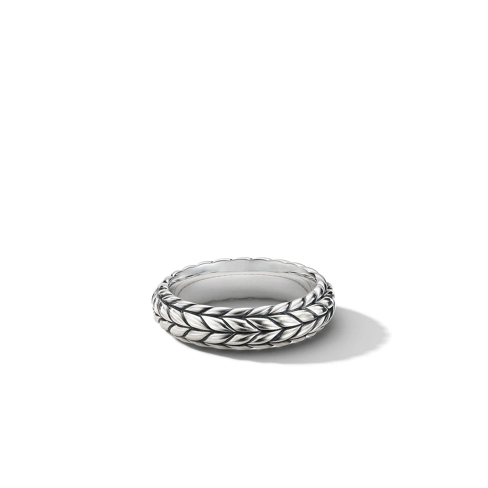 Chevron Beveled Band Ring in Sterling Silver, 6mm