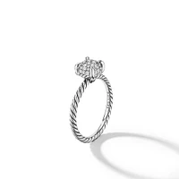 Petite Chatelaine Ring in Sterling Silver with Pavé Diamonds