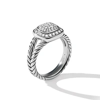 Albion Ring in 18K Yellow Gold with Black Onyx and Diamonds, 15mm