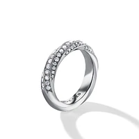Cable Edge Band Ring in Sterling Silver with Diamonds