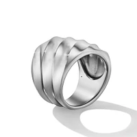 Cable Edge Saddle Ring in Sterling Silver, 18.8mm