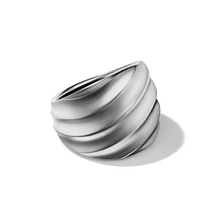 Cable Edge Saddle Ring in Sterling Silver, 18.8mm