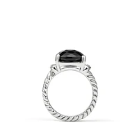 Wheaton Ring in Sterling Silver with Black Onyx and Diamonds, 16mm