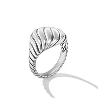 Sculpted Cable Pinky Ring in Sterling Silver