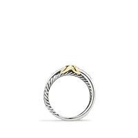 Crossover Band Ring in Sterling Silver with 18K Yellow Gold