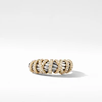 Helena Ring in Sterling Silver with 18K Yellow Gold and Diamonds, 7.7mm
