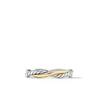 Petite Infinity Band Ring in Sterling Silver with 14K Yellow Gold