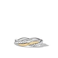 Petite Infinity Band Ring in Sterling Silver with 14K Yellow Gold