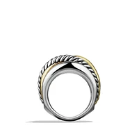Petite Cable Ring in Sterling Silver with 14K Yellow Gold, 3.4mm