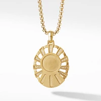 Madonna Amulet in 18K Yellow Gold with Diamonds, 29mm
