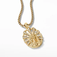 Madonna Amulet in 18K Yellow Gold with Diamonds, 29mm