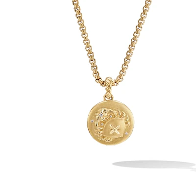 Cancer Amulet in 18K Yellow Gold with Diamonds, 28.7mm