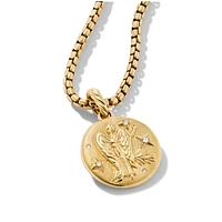 Virgo Amulet in 18K Yellow Gold with Diamonds, 28.7mm