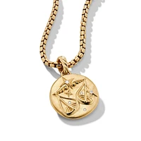 Libra Amulet in 18K Yellow Gold with Diamonds, 28.7mm