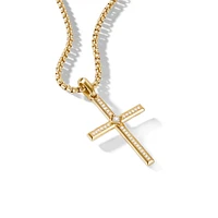 Pavé Initial Pendant in 18K Yellow Gold with Diamond C