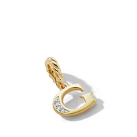 Pavé Initial Pendant in 18K Yellow Gold with Diamond