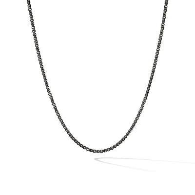 Box Chain Necklace in Darkened Sterling Silver