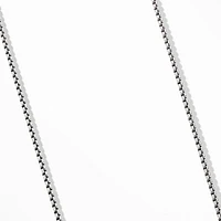 Box Chain Necklace in Sterling Silver with Stainless Steel