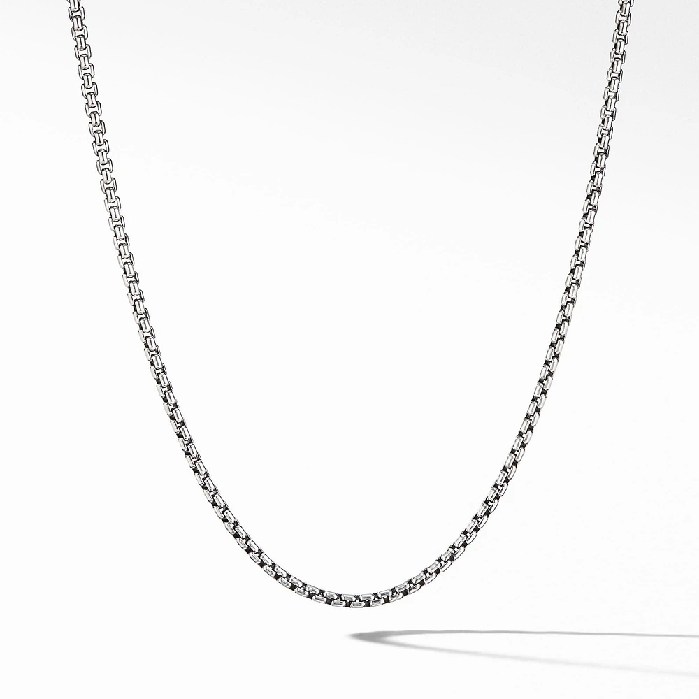 Box Chain Necklace in Sterling Silver with Stainless Steel