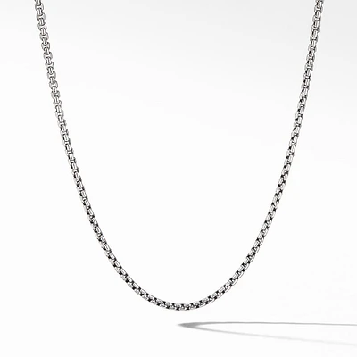 Box Chain Necklace in Sterling Silver with Stainless Steel