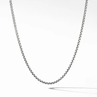 Box Chain Necklace in Sterling Silver with Stainless Steel