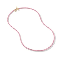 Marbella Y Pendant in 18K Yellow Gold with Amethyst and Rhodolite Garnet, 57.8mm