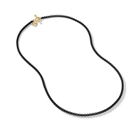 DY Bel Aire Color Box Chain Necklace in Black Acrylic with 14K Yellow Gold, 2.7mm