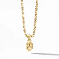 Skull Amulet in 18K Yellow Gold with Diamonds, 19.3mm