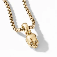 Skull Amulet in 18K Yellow Gold with Diamonds, 19.3mm