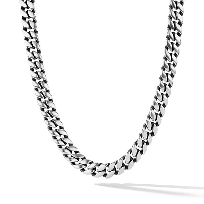 Curb Chain Necklace in Sterling Silver, 11.5mm