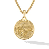 Water and Fire Duality Amulet in 18K Yellow Gold, 30mm